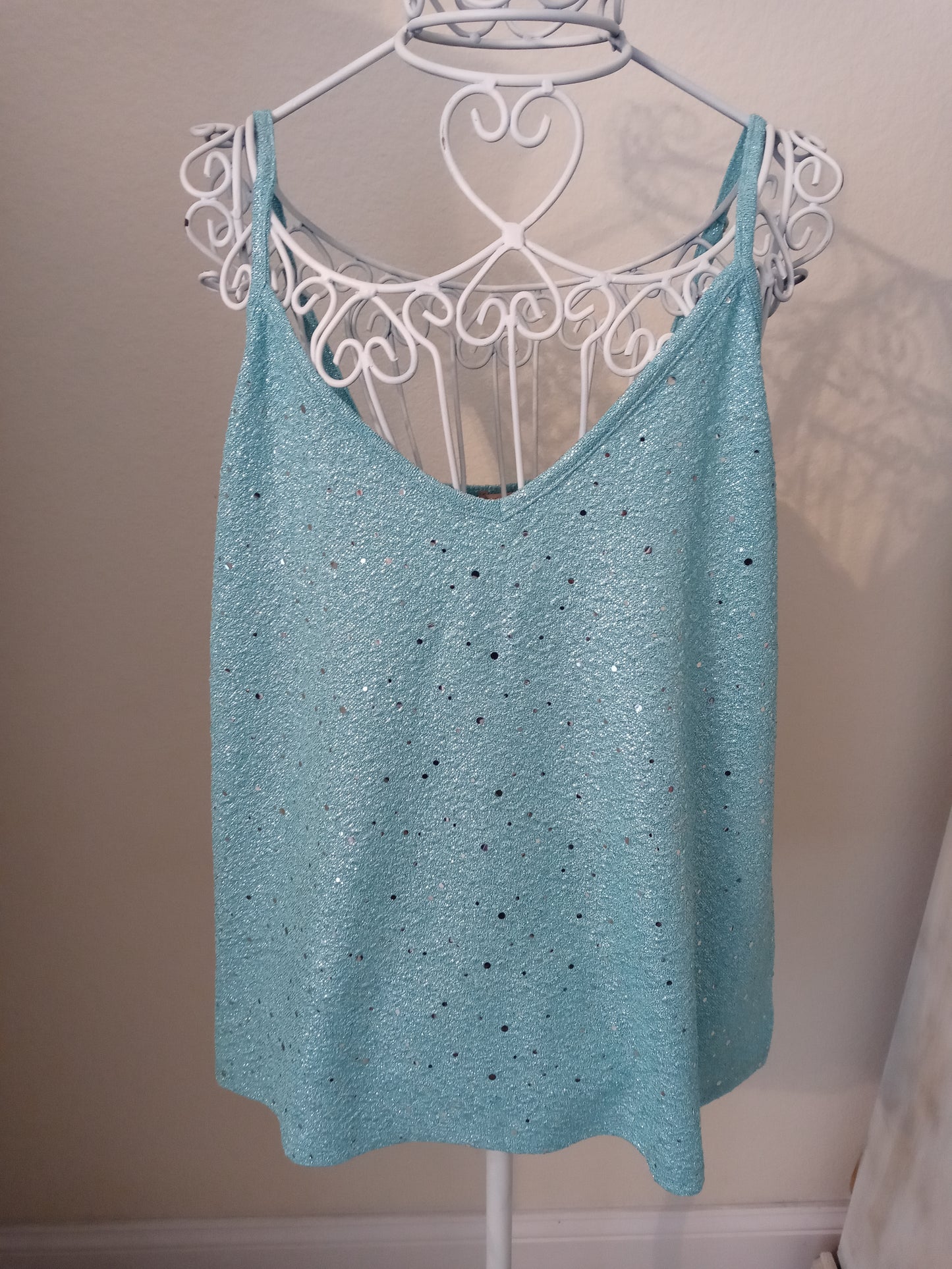 Lavish Teal / Turquoise All Over Top Women's Size Small