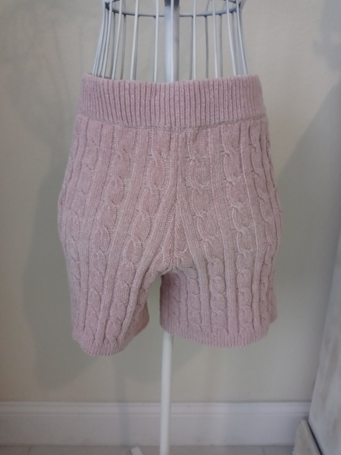 Hazel Moon Pink Acrylic Sweat Shorts