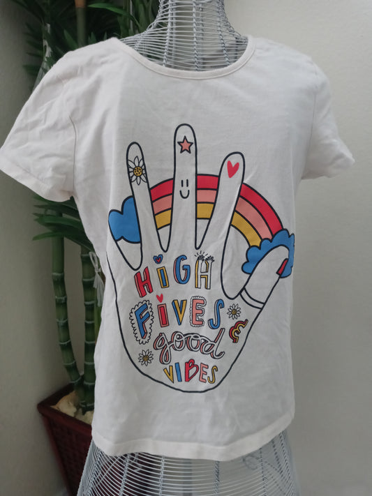 Old Navy - High Five's Good Vibes Lattice Girls T Shirt - Size XL -