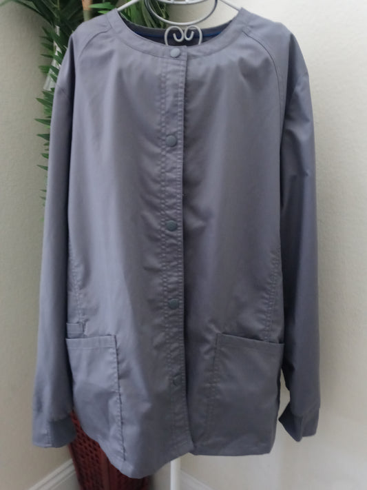 AUW Basic Jackets Round Neck Snap Front Uniform Jacket -