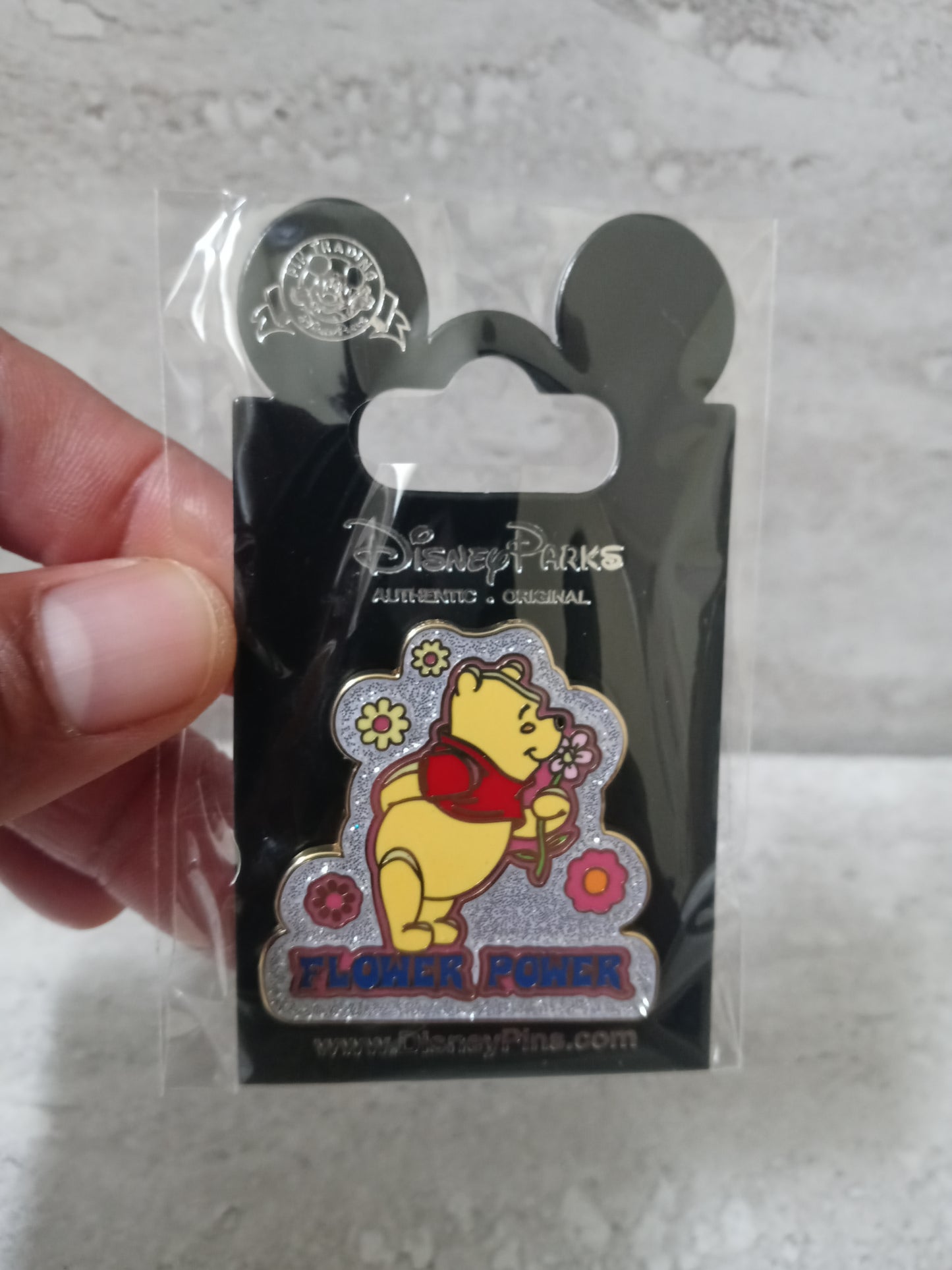 Disney Parks Authentic Original Winnie The Pooh  Sparkle Power Core Pins Flower Power Pin