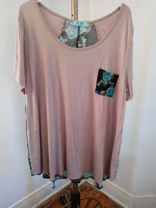 Selfee Women's Blouse Top  Brown / Turquoise / Black / Blue  Style : AP 1008 - R  Size Extra Large