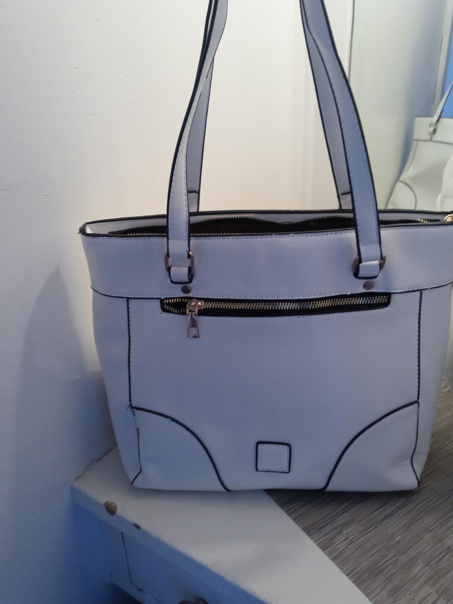 Women's Purse With White Handles White bag