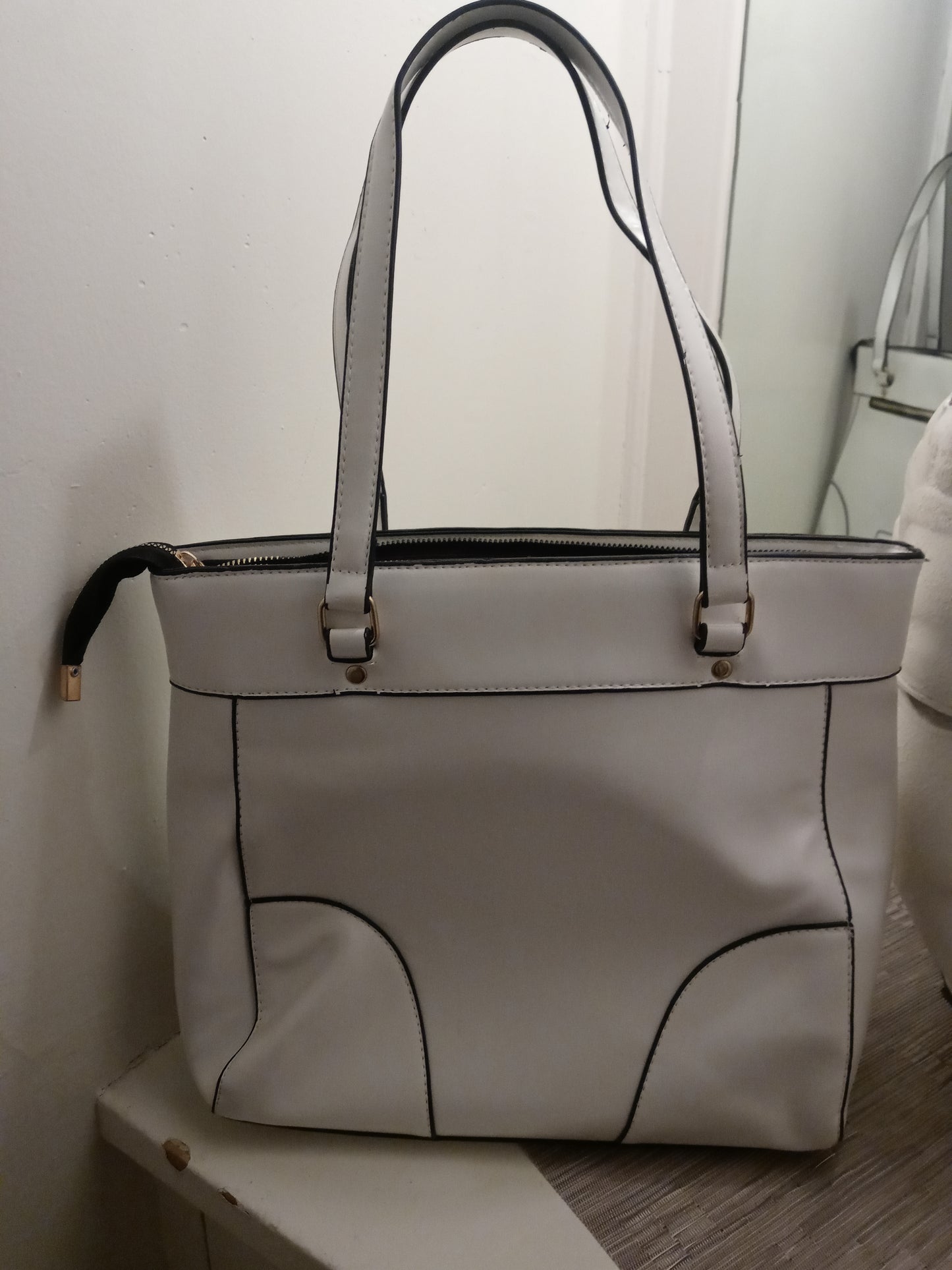 Women's Purse With White Handles White bag