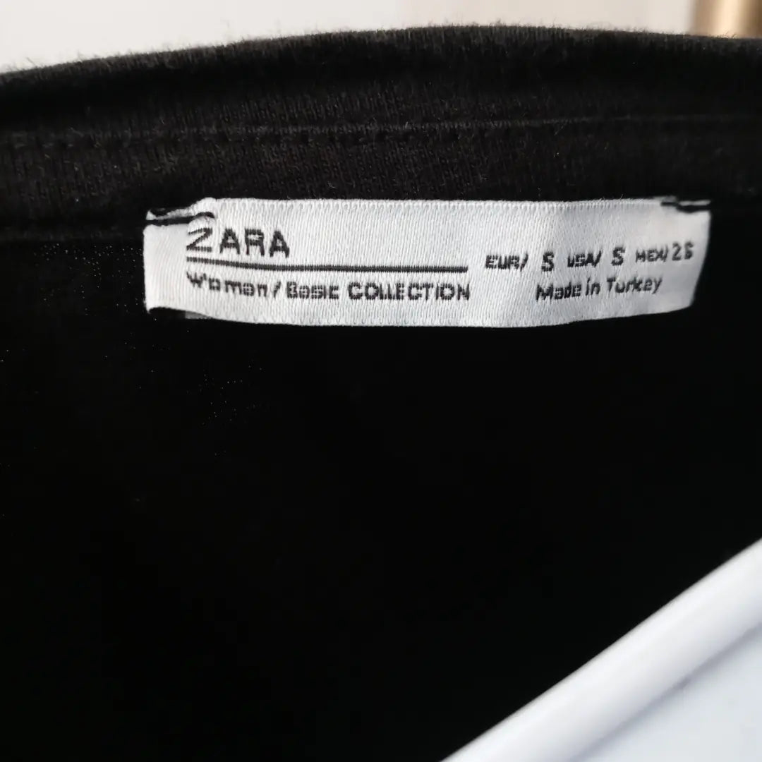Zara Basic Collection All Black Rock Women's T Shirt in Black -