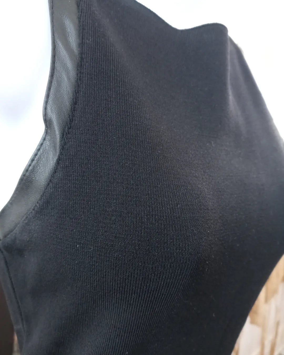 Zara Knit Women's Black Round Neck Sleeveless Zip Up Back Knee Length Maxi